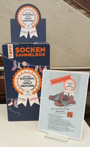 Socken-Sammelbox in der Stadtbücherei Socken-Sammelbox in der Stadtbücherei