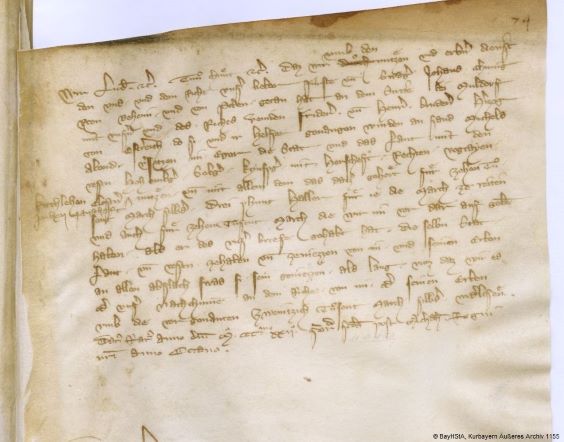 Auszug aus der Pfändungsurkunde der freien Reichsstadt Eger vom 4. Oktober 1322 Auszug aus der Pfändungsurkunde der freien Reichsstadt Eger vom 4. Oktober 1322