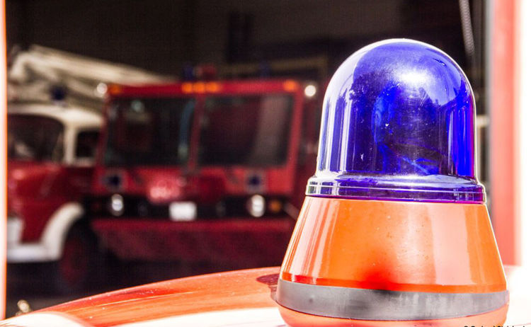 Großaufnahme eines Blaulichts im Feuerwehrmuseum: Zum Vergrößern auf Bild klicken
