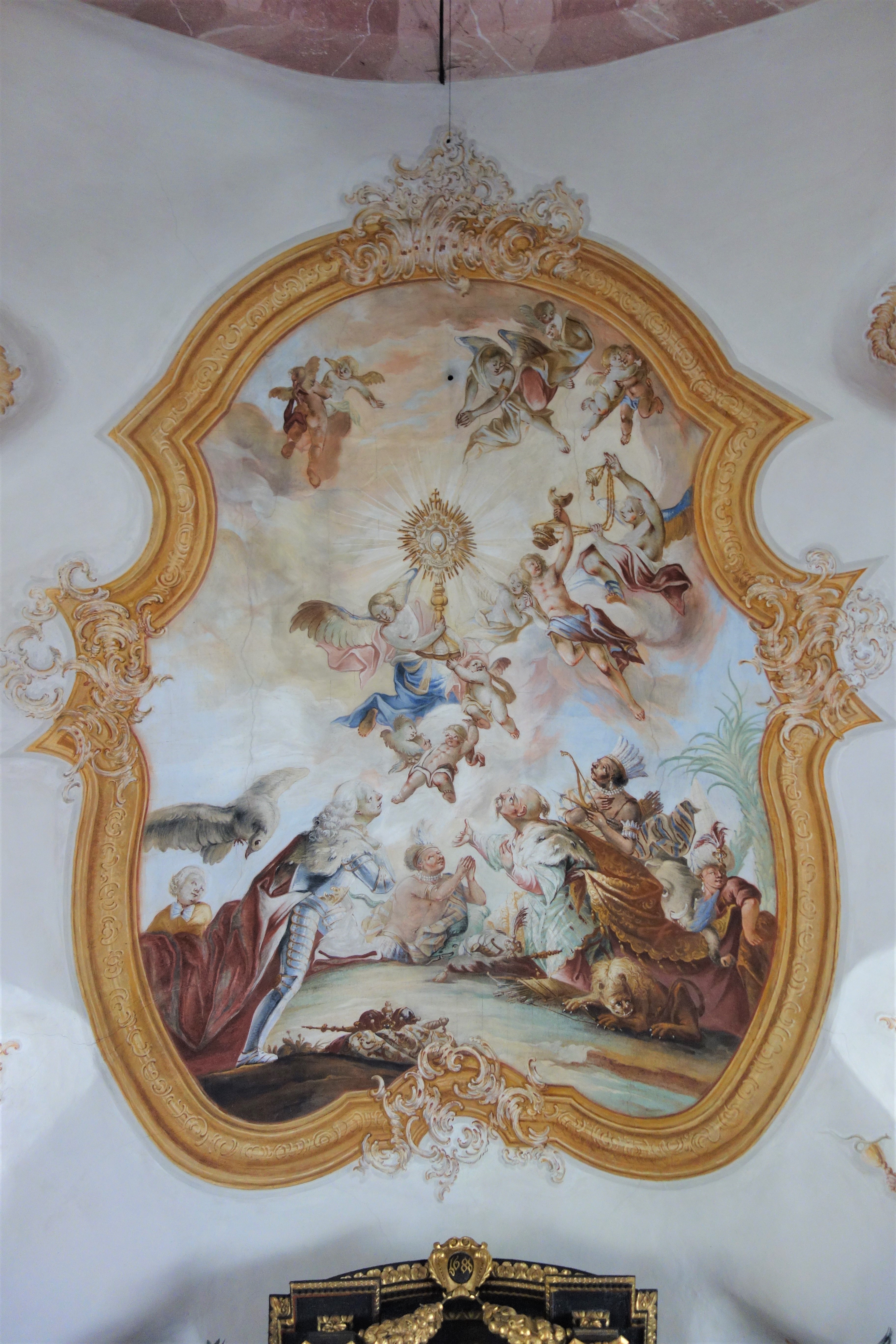 Deckengemälde in der Fililalkirche St. Erasmus Deckengemälde in der Fililalkirche St. Erasmus