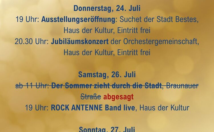 Neues Programm: Jubiläumswochenende