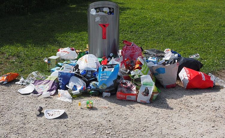 Symbolbild Mängelmeldung mit Mull auf der Straße: Zum Vergrößern auf Bild klicken