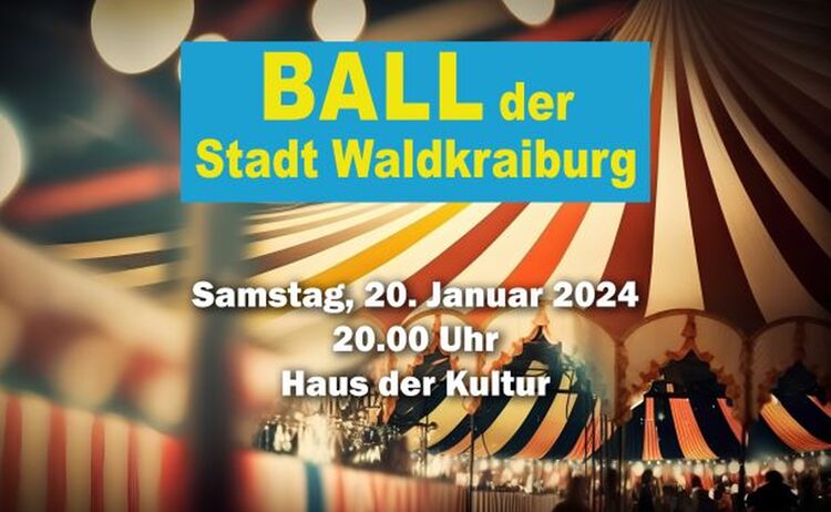 Zirkuszelt als Einladungskarte-Stadtball