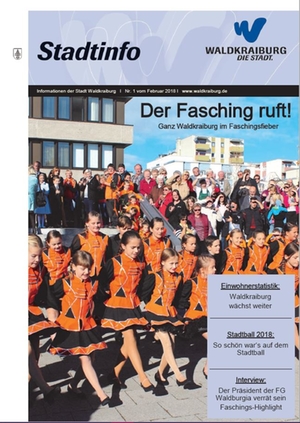 Titelseite der Februar Stadtinfo Ausgabe 2018