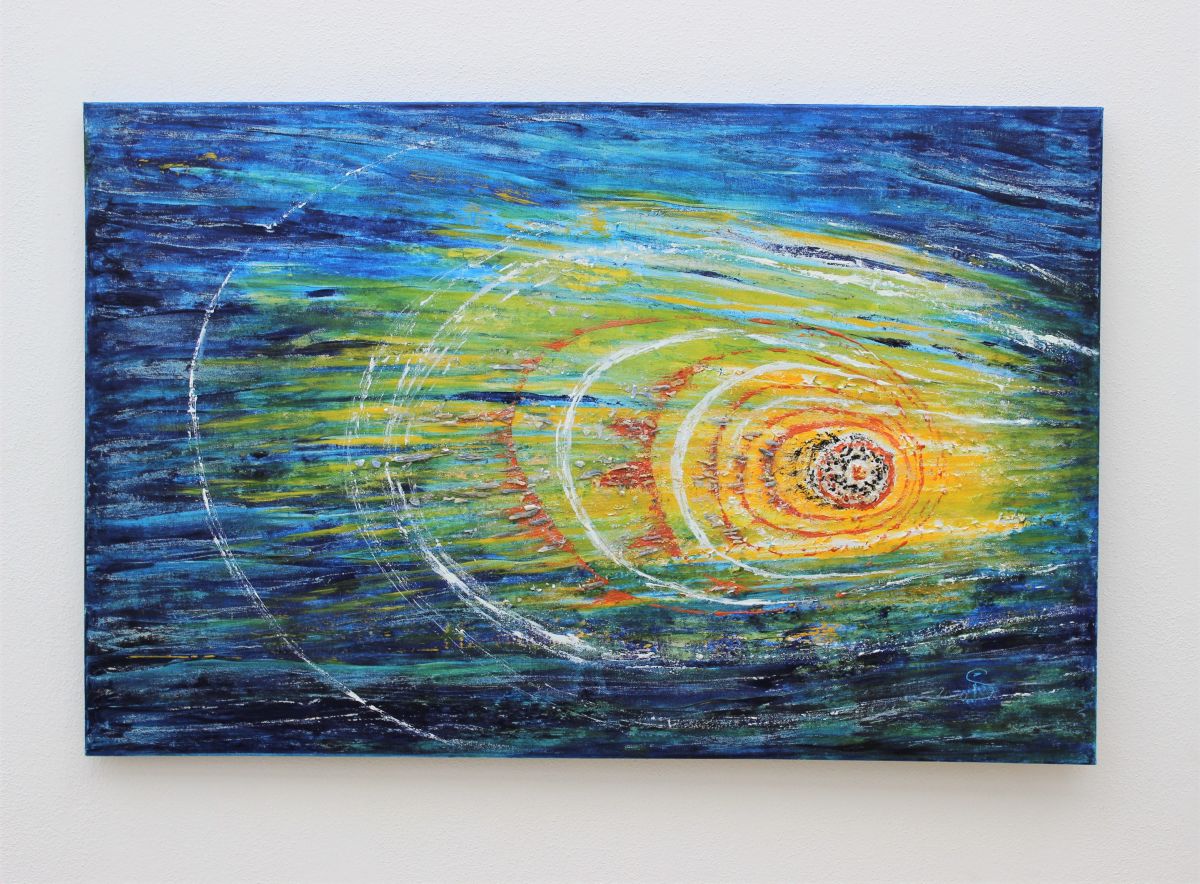 Urknall, 2015, Mischtechnik auf Leinwand Urknall, 2015, Mischtechnik auf Leinwand